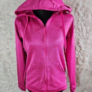Adidas Women's Pink Long Sleeve Gym Training Run Full Zip Hoodie Jacket Size S